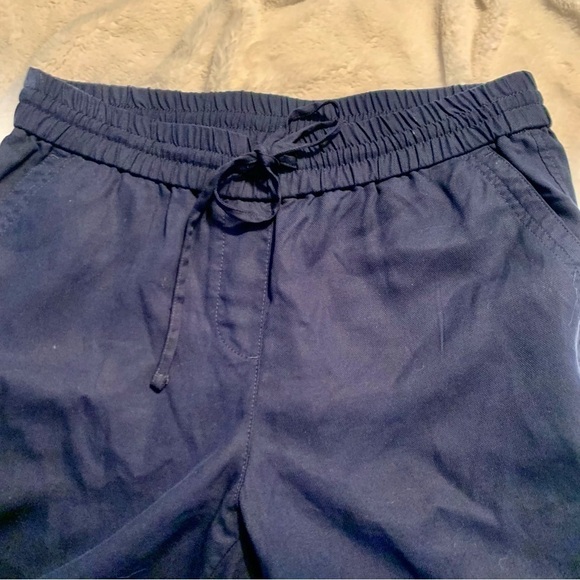 Talbots Pants Size 4 Navy Blue Drawstring Lyocell Relaxed Fit Lightweight - Picture 6 of 10
